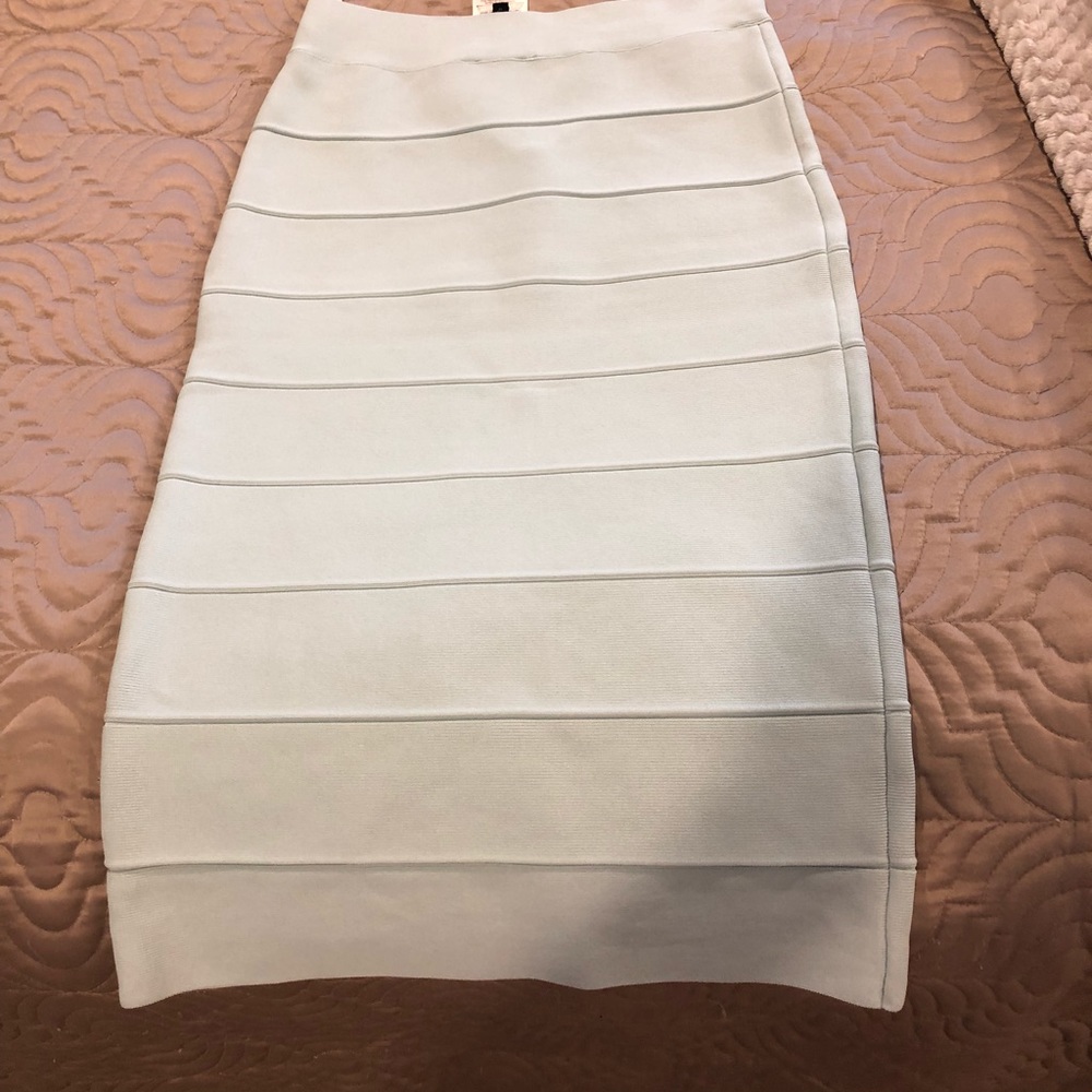 BCBG band midi skirt light blue